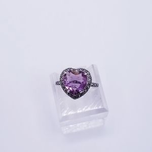 Estate Purple Heart Halo Ring